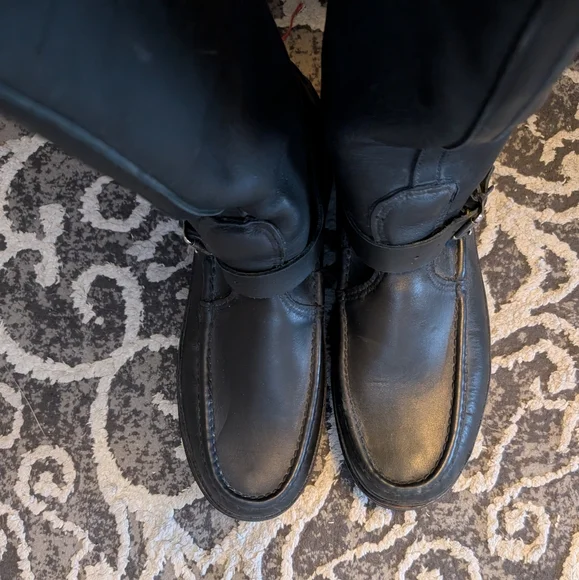 Russell Moccasin Black Leather Men's Boots 12.5 - Picture 4 of 9